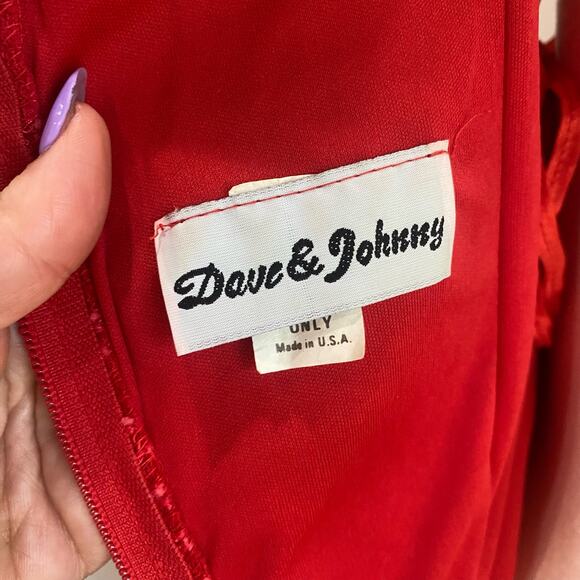Vintage Dave & Johnny Red Lace Evening Dress Formal Cocktail Prom Gown Sz 11/12 - Picture 7 of 10